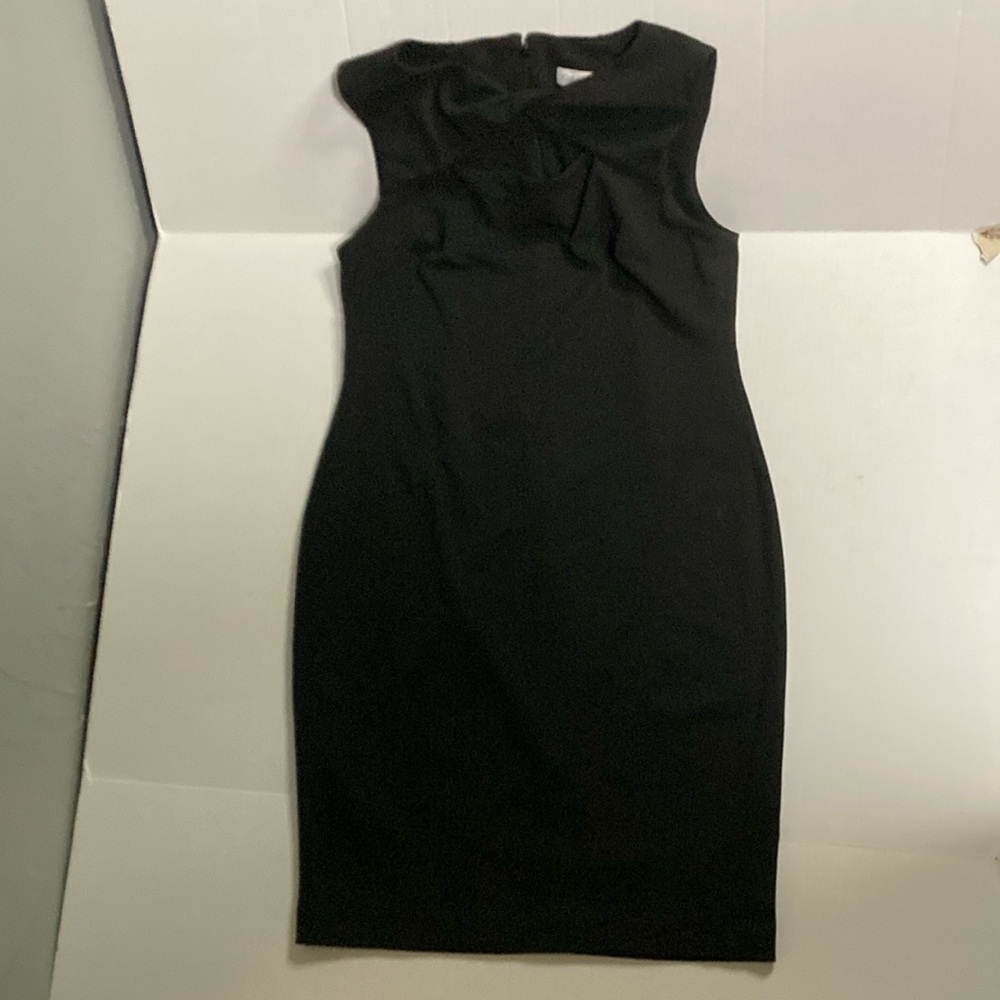 Black Sleeveless Mock Neck Sheath Mini Dress